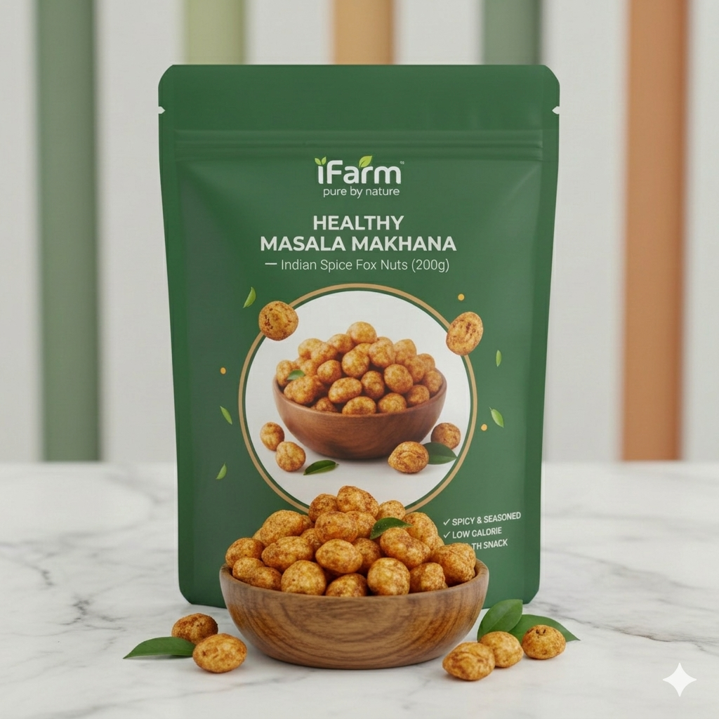iFarm Healthy Masala Makhana – Indian Spice Fox Nuts 200G
