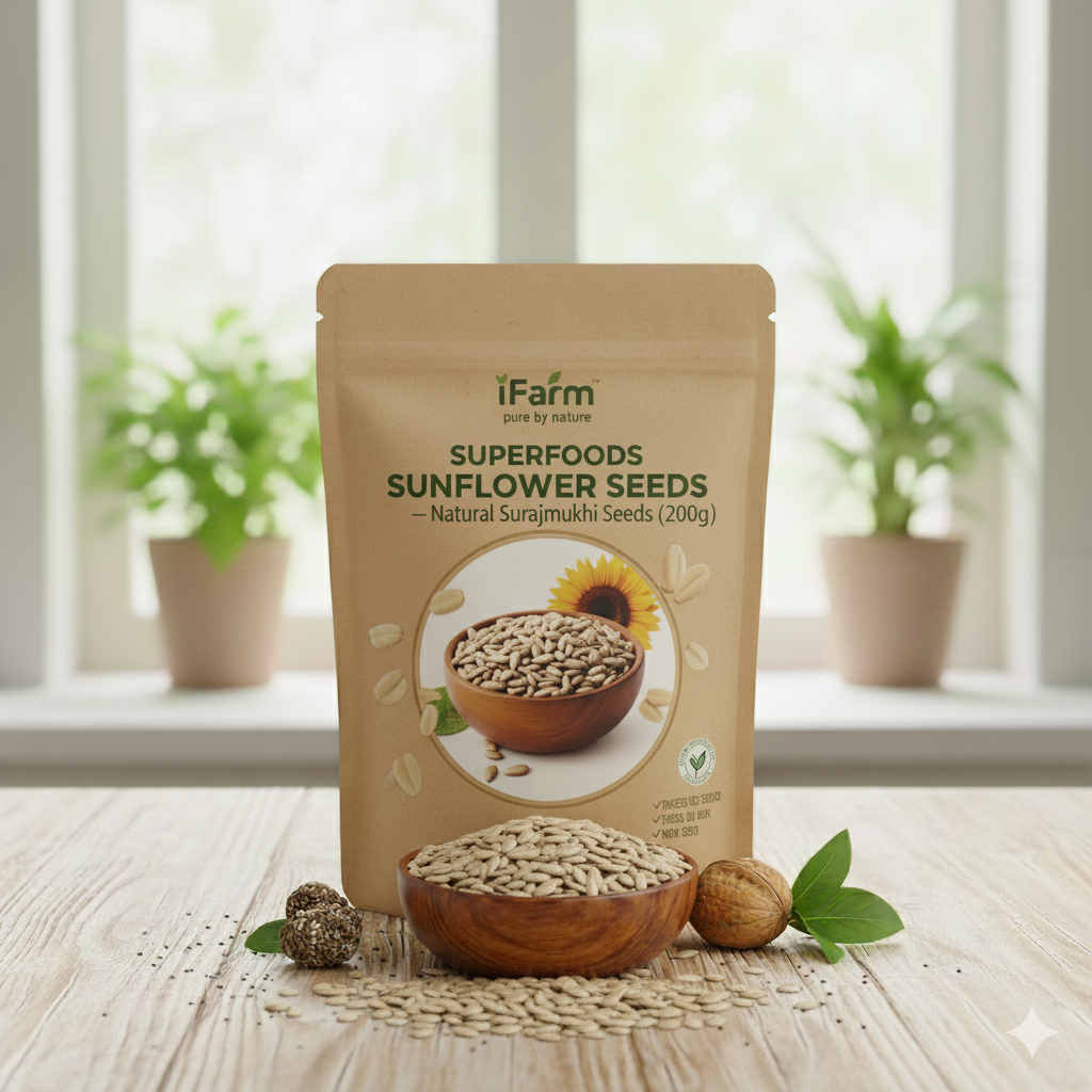 iFarm Superfoods Sunflower Seeds – Natural Surajmukhi Seeds 200G
