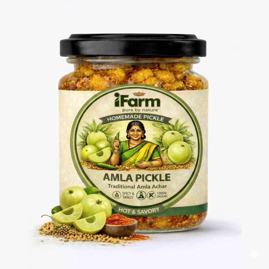 iFarm Homemade Amla Pickle – Traditional Amla Achar 200G