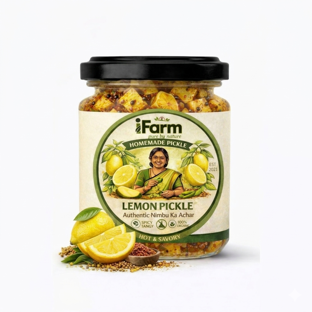 iFarm Homemade Lemon Pickle – Authentic Nimbu Ka Achar 200G