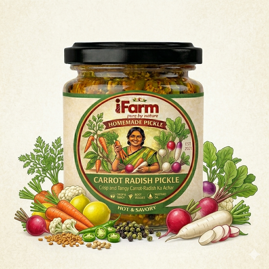 iFarm Homemade Carrot Radish Pickle – Gajar Mooli Achar 200G