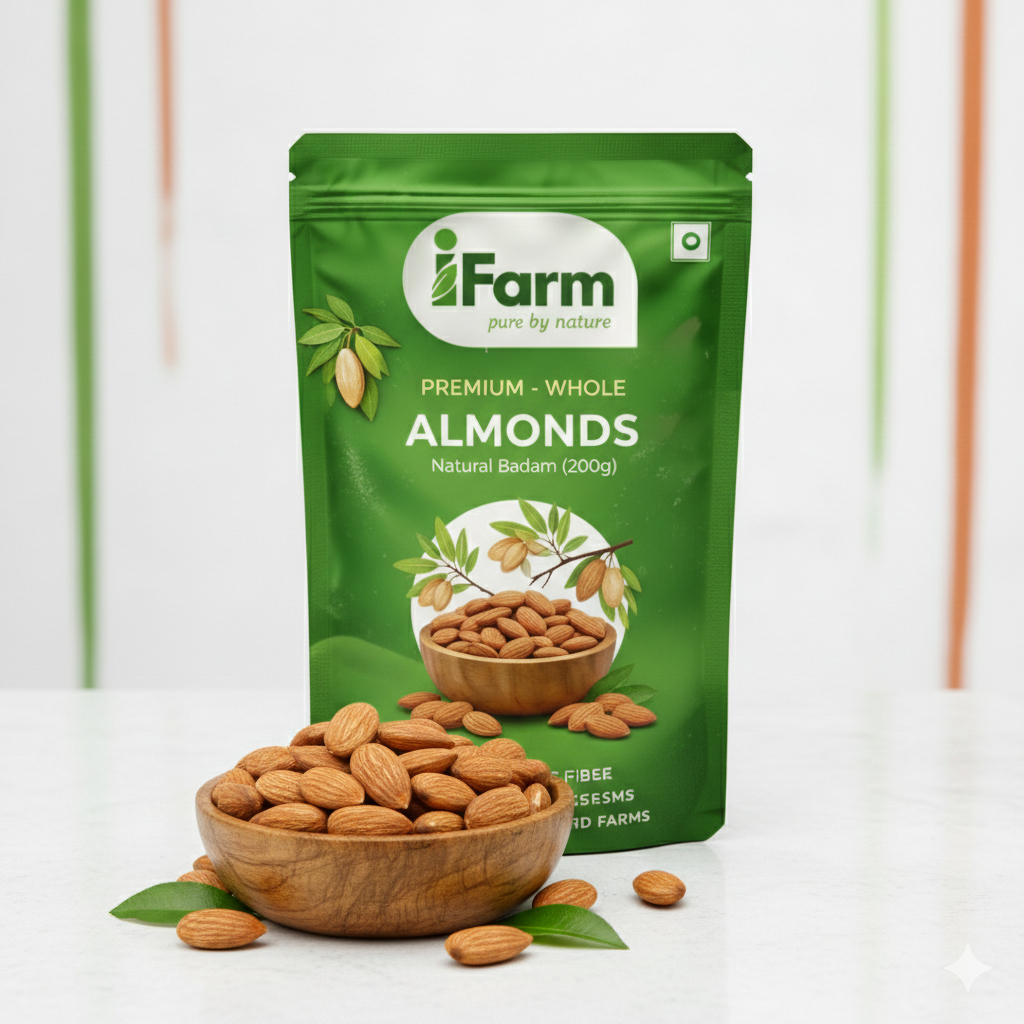 iFarm Premium Almonds – Natural Badam 200G