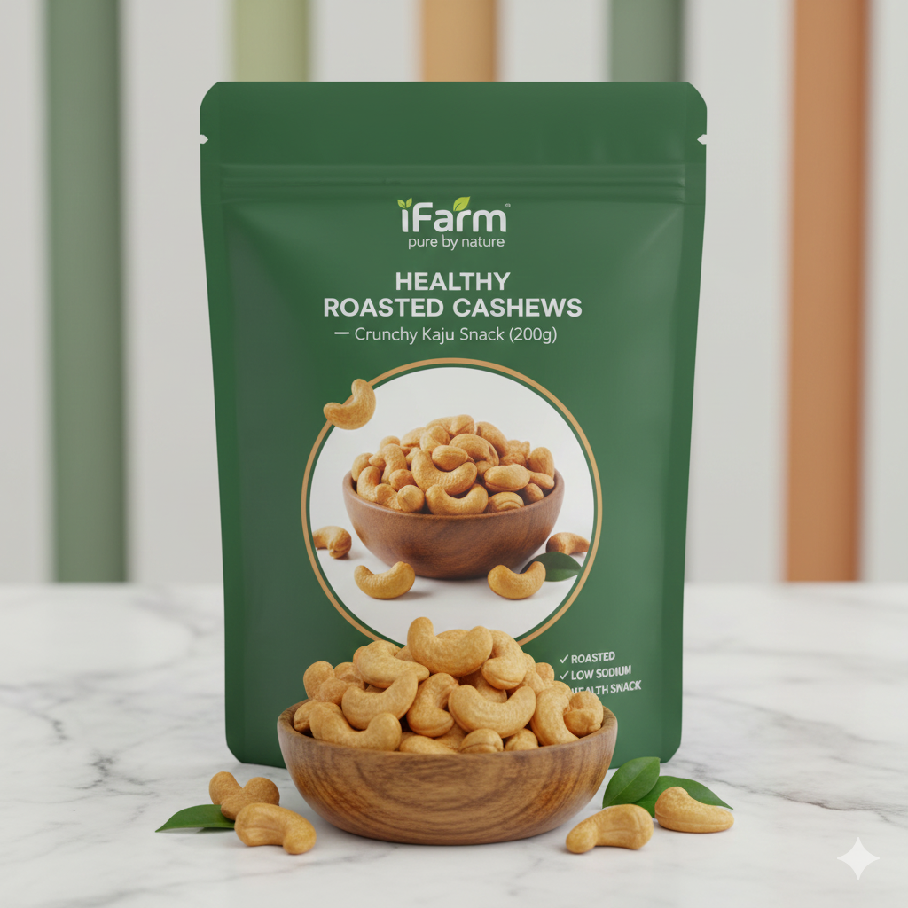 iFarm Healthy Roasted Cashews – Crunchy Kaju Snack 200G